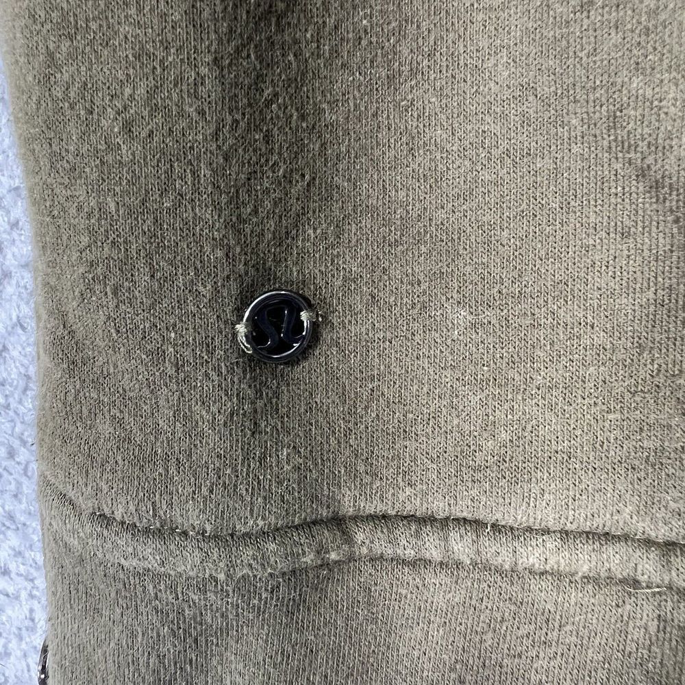 Lululemon Crewneck Sweater Womens 2 Green Fleece Pullover Zipper Pockets Stretch - Picture 7 of 7